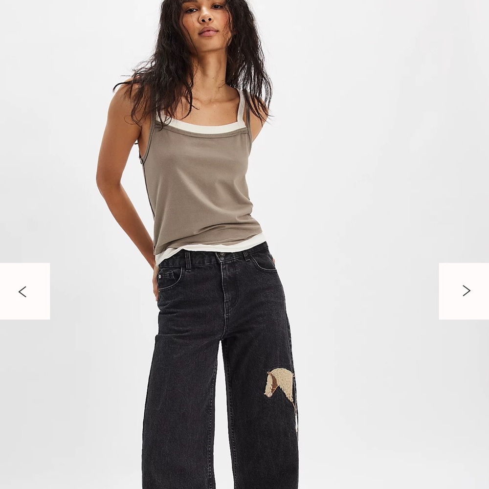 Free People Black Flare Wide Leg Jeans